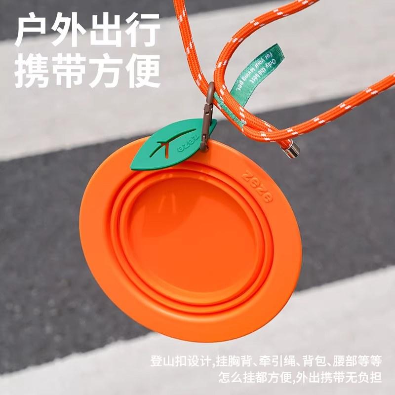 zeze狗狗外出硅胶折叠碗宠物碗狗碗防打翻猫咪猫粮饮水碗宠物用品